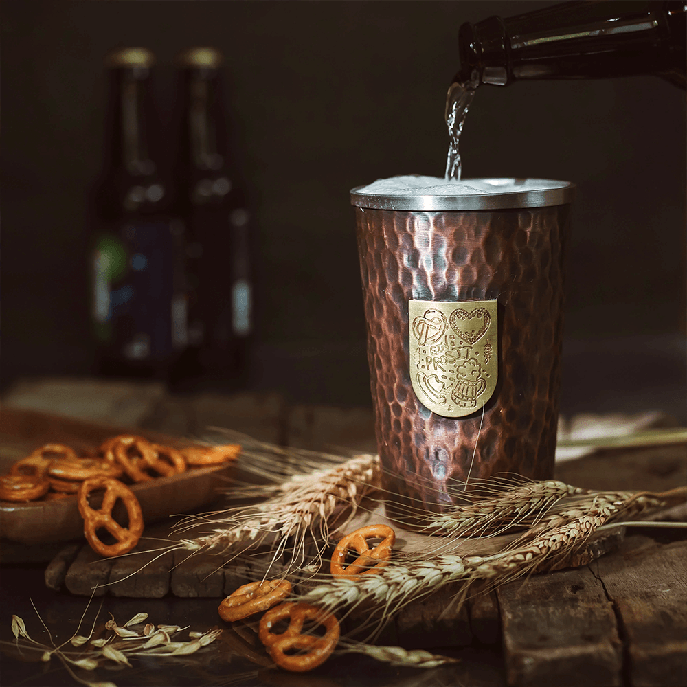 Kupfer Bierkrug gehämmert