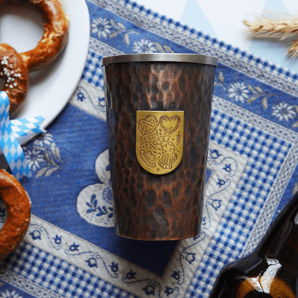 Kupfer Bierkrug gehämmert
