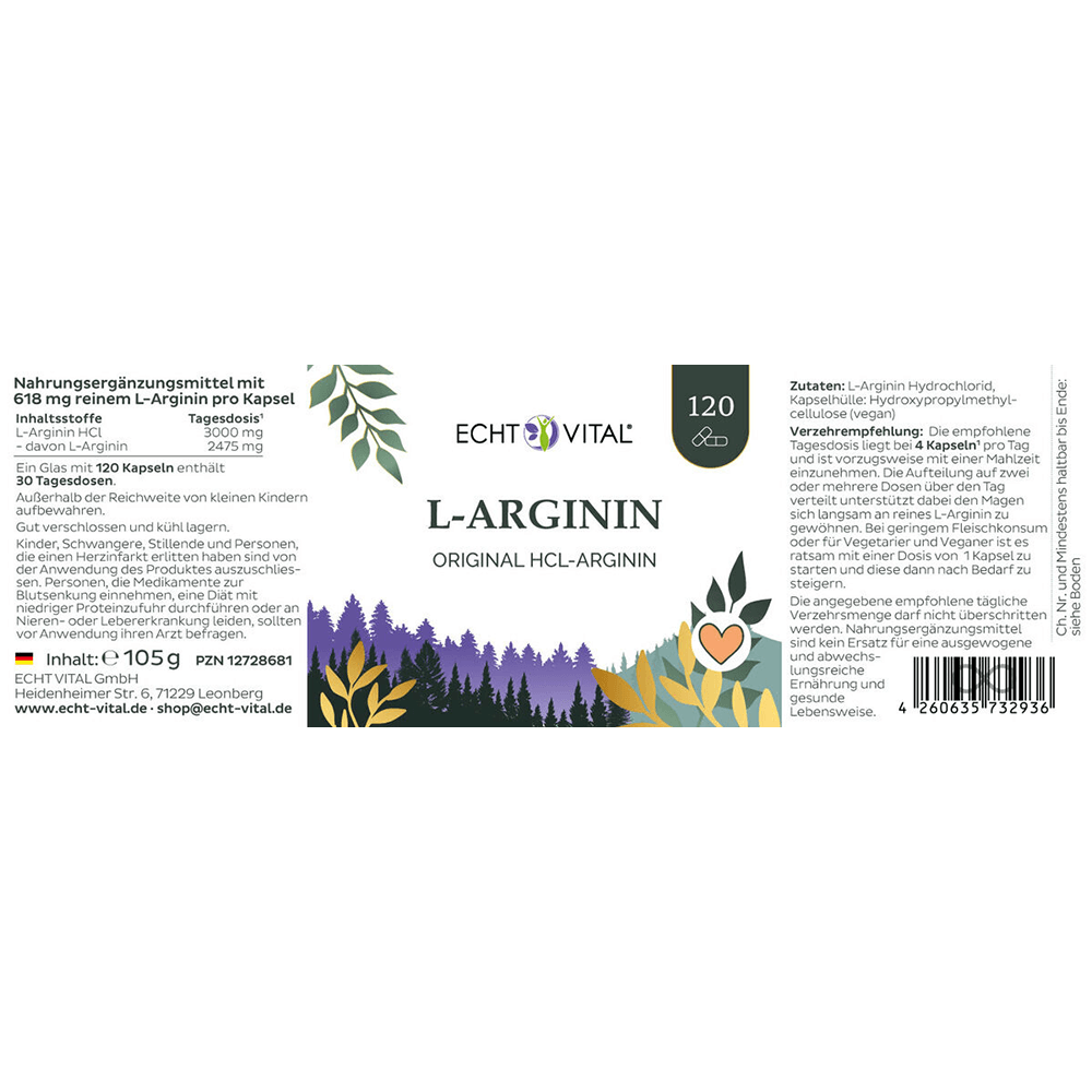 L-Arginin Kapseln aus pflanzlicher Fermentation
