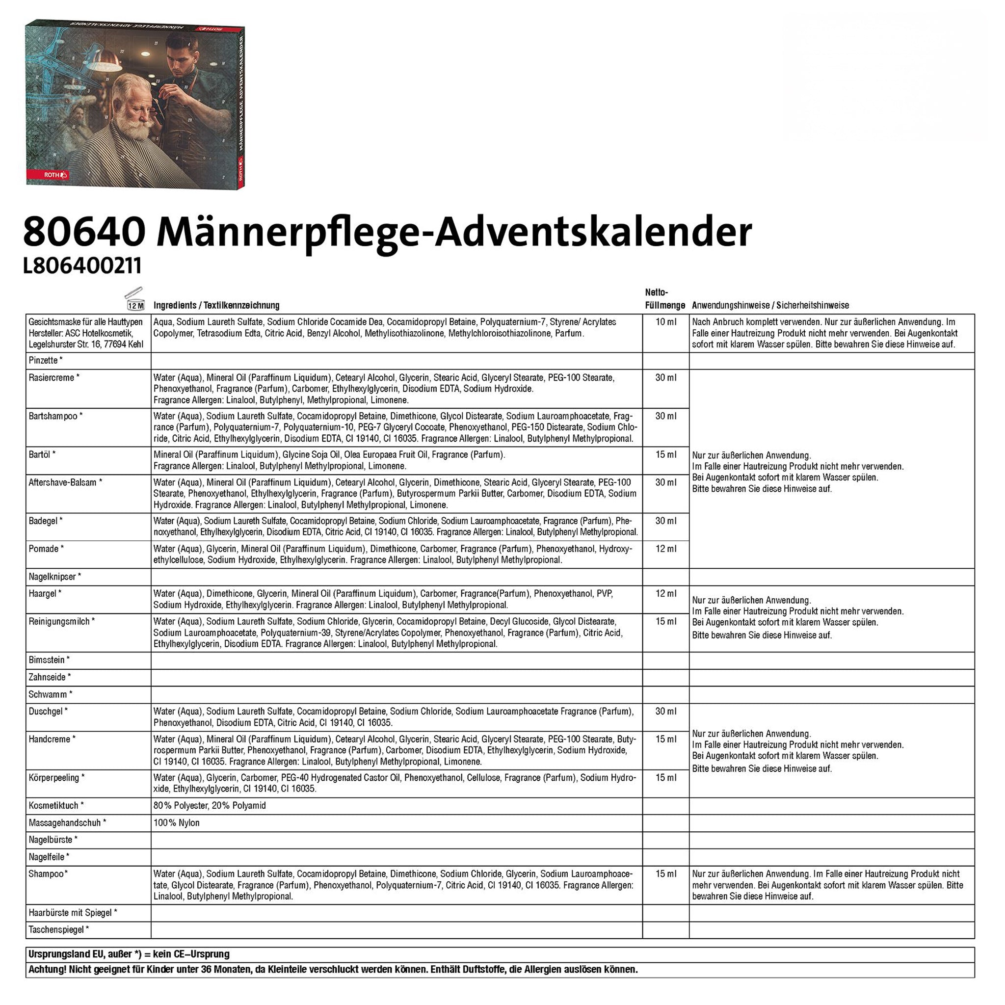 Männerpflege Adventskalender