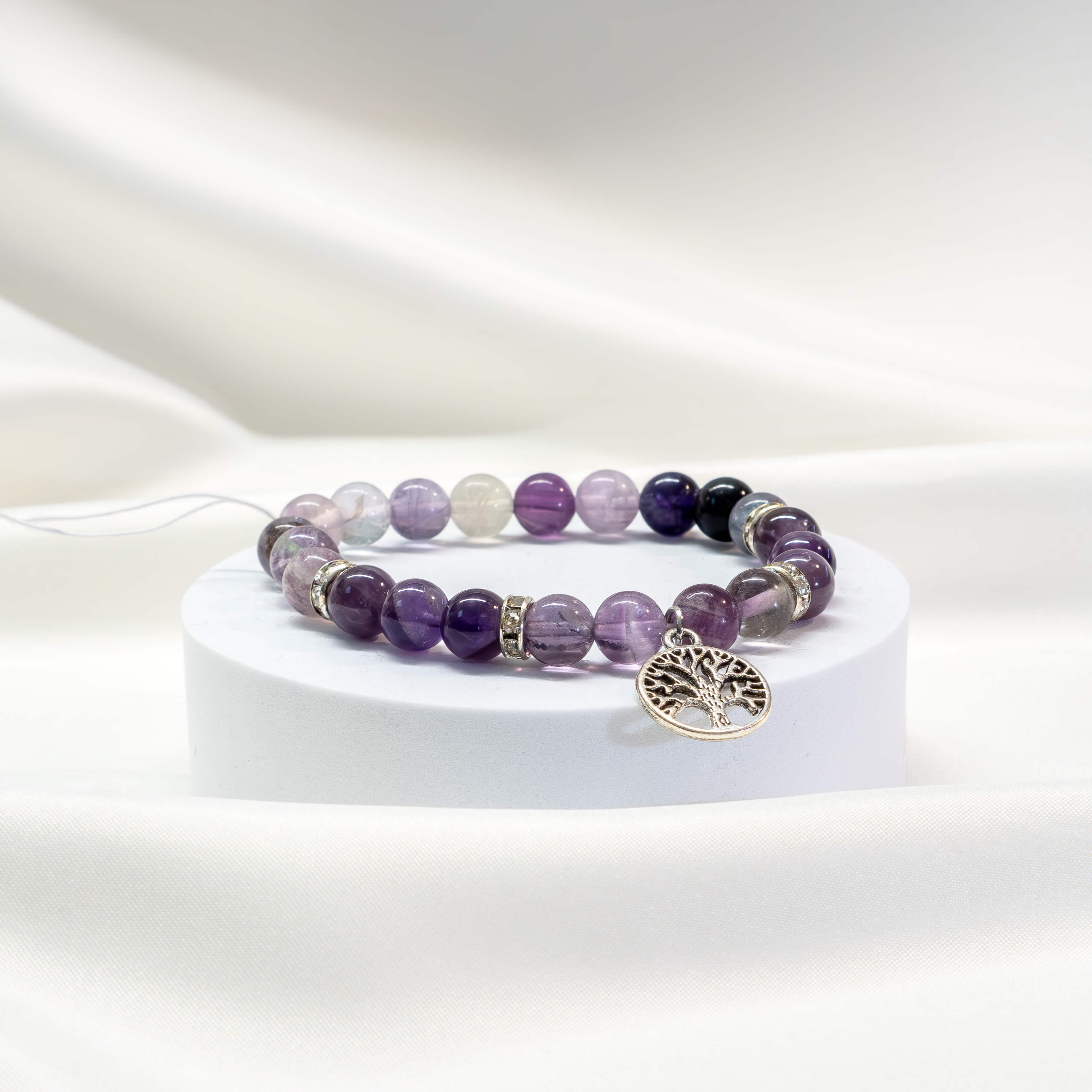 Mala Armband Amethyst mit Lotus