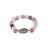 Mala Armband Rhodonit/grauer Quarz mit Feder