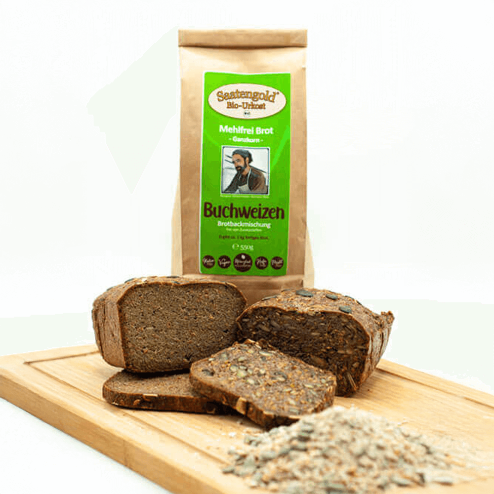 Mehlfreie Bio Brotbackmischung Buchweizen grobkörnig