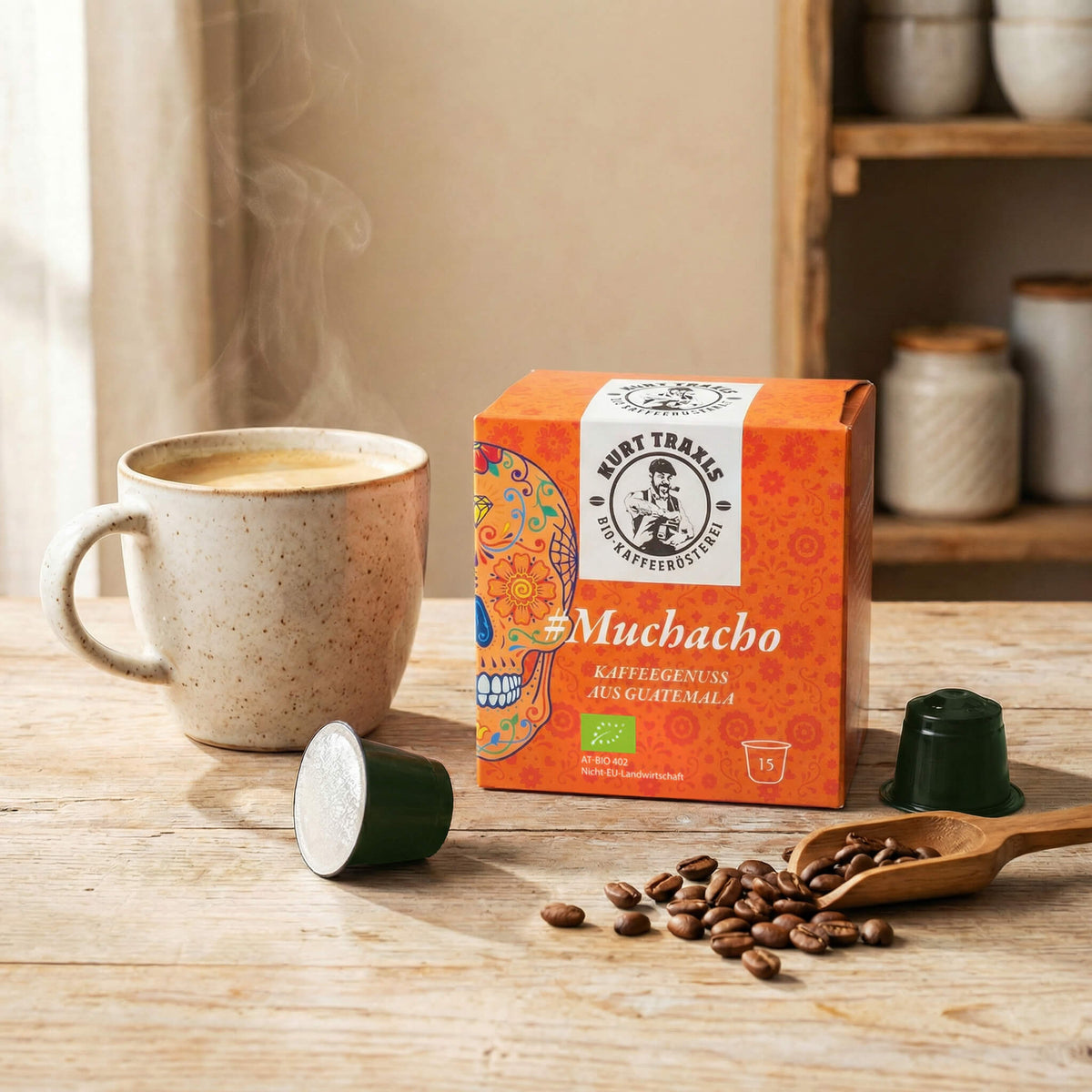 Kompostierbare Kaffeekapseln mit Bio Kaffee Muchacho