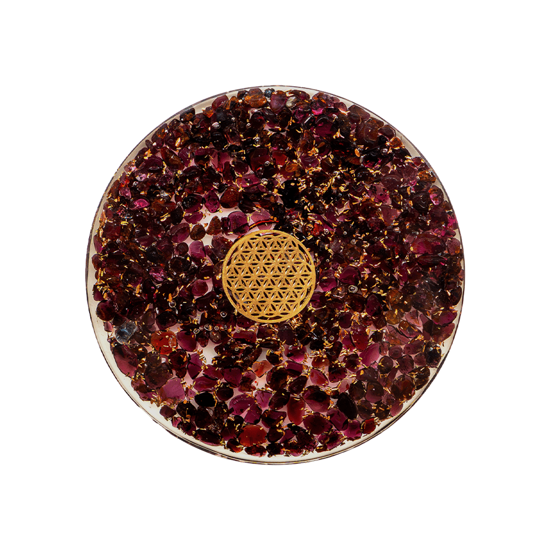 Orgon Untersetzer mit Granat