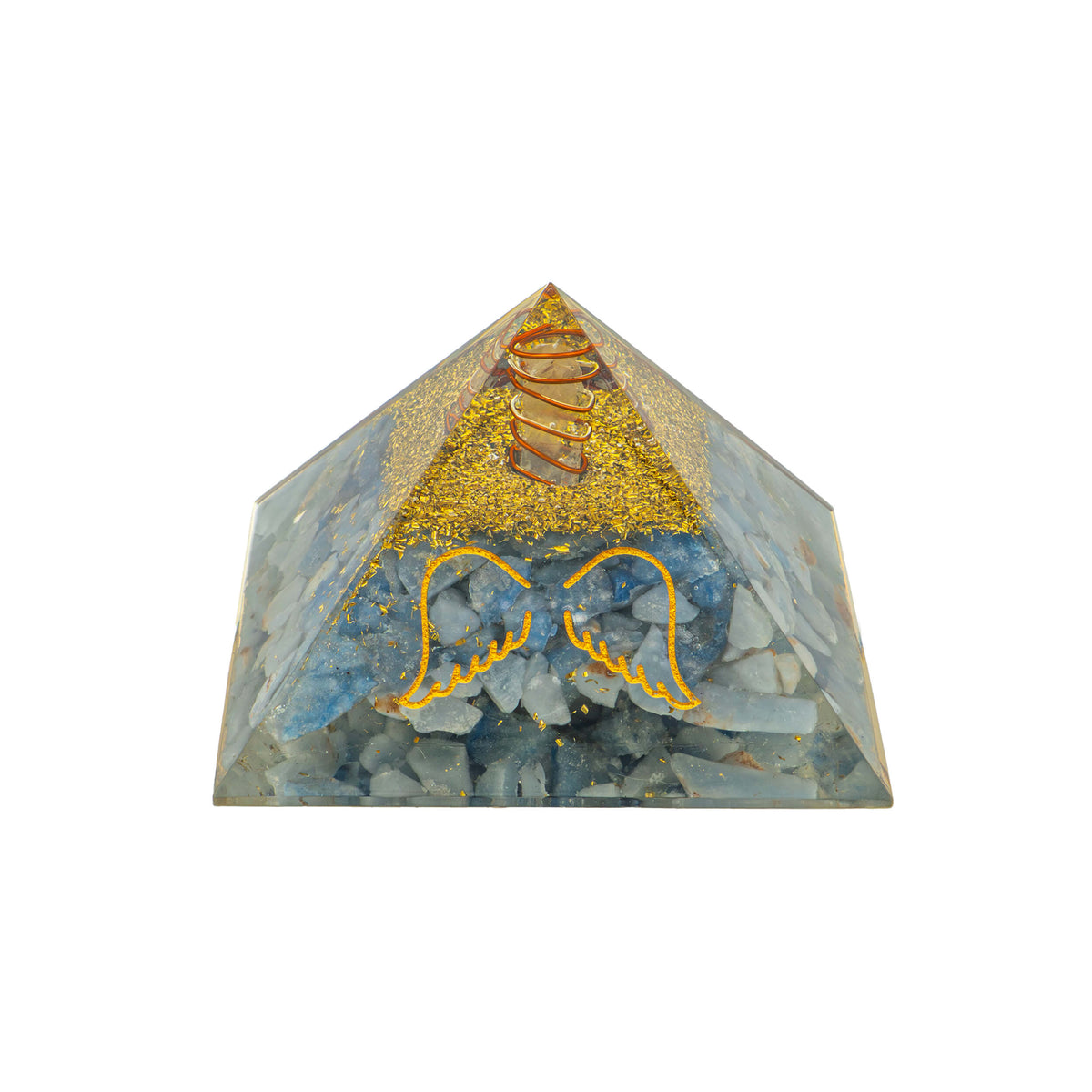 Orgonit Pyramide Angelit mit Engelsflügel