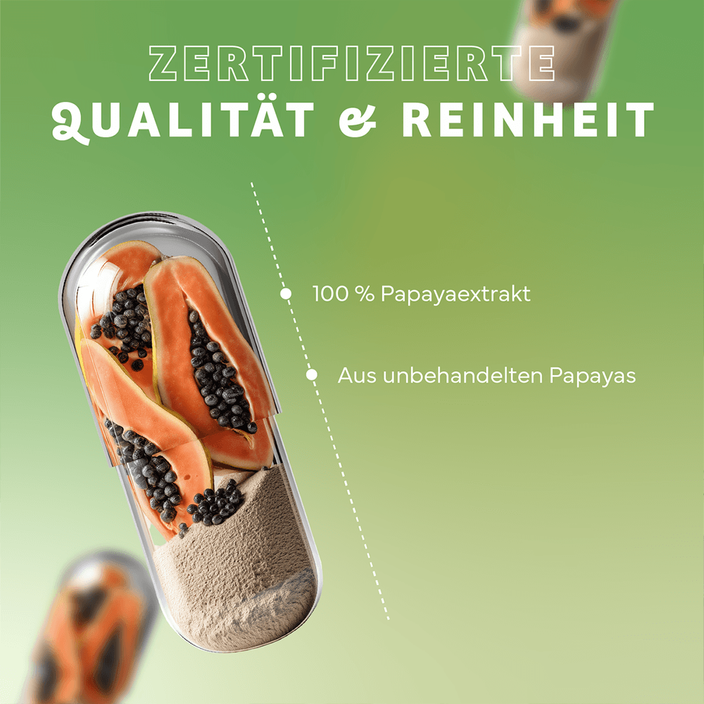 Papain Kapseln aus Papayas