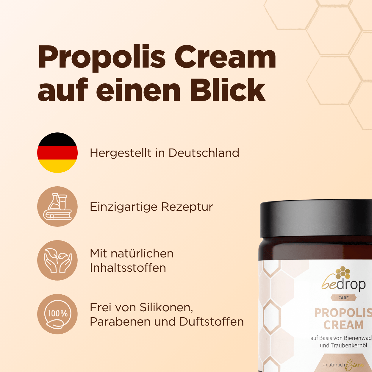 Propolis Cream mit Bienenwachs und Traubenkernöl