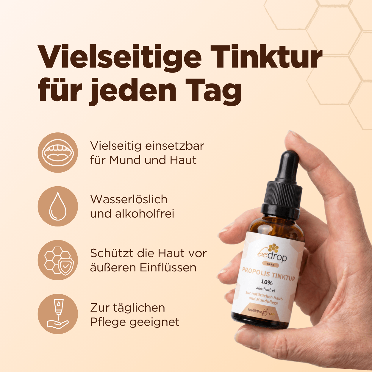 Propolis Tinktur mit Pipette 10% – alkoholfrei und wasserlöslich