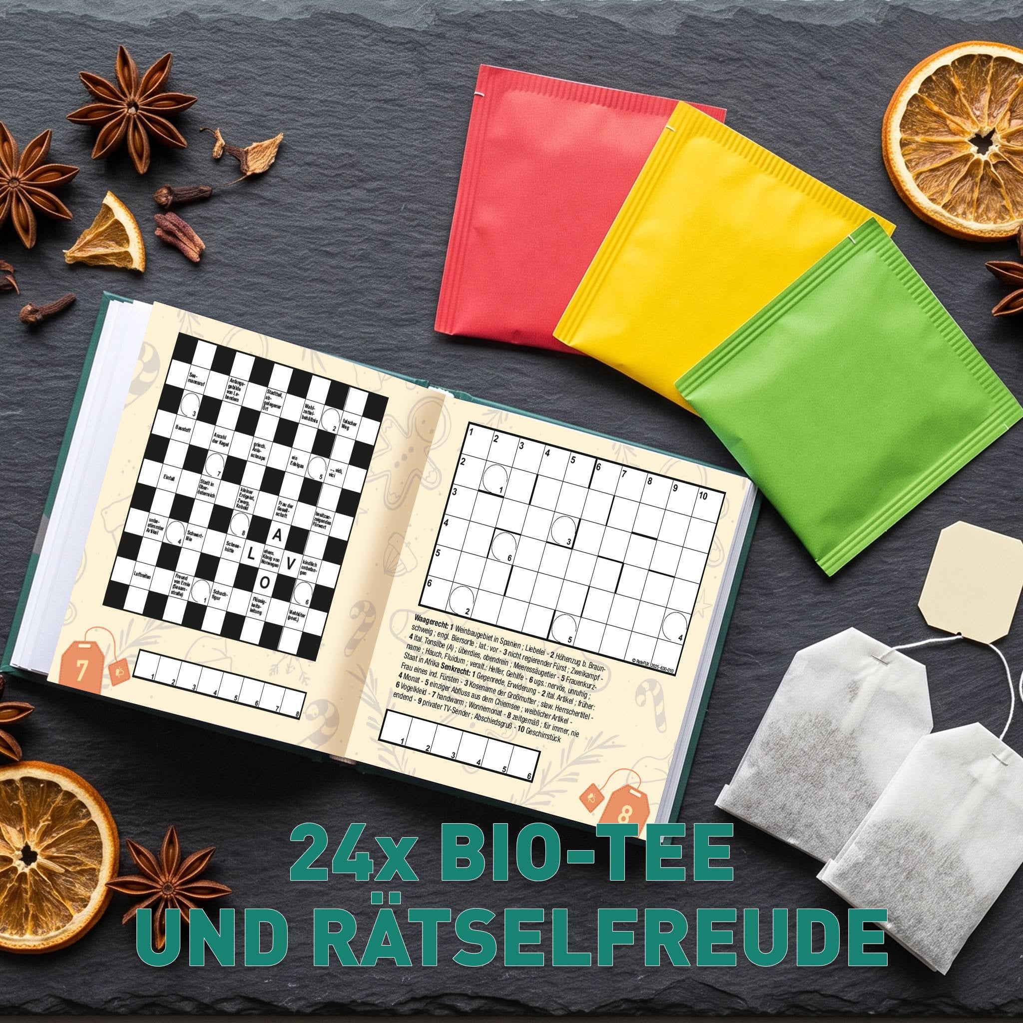 Rätsel und Bio Tee Adventskalender