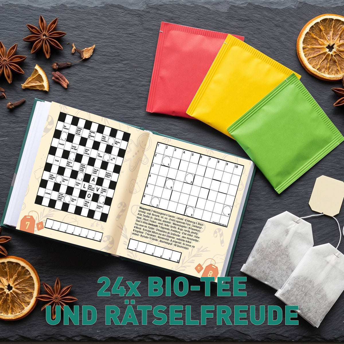 Rätsel und Bio Tee Adventskalender