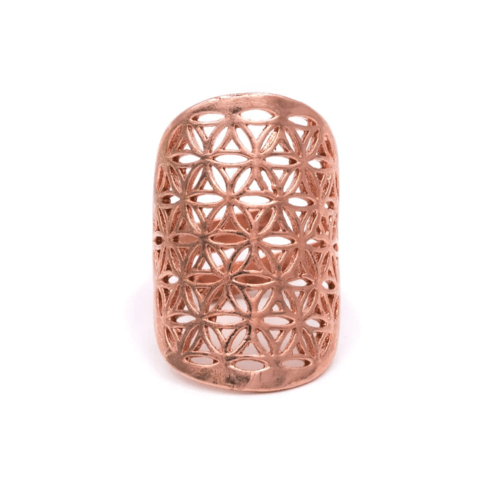 Ring Blume des Lebens Messing