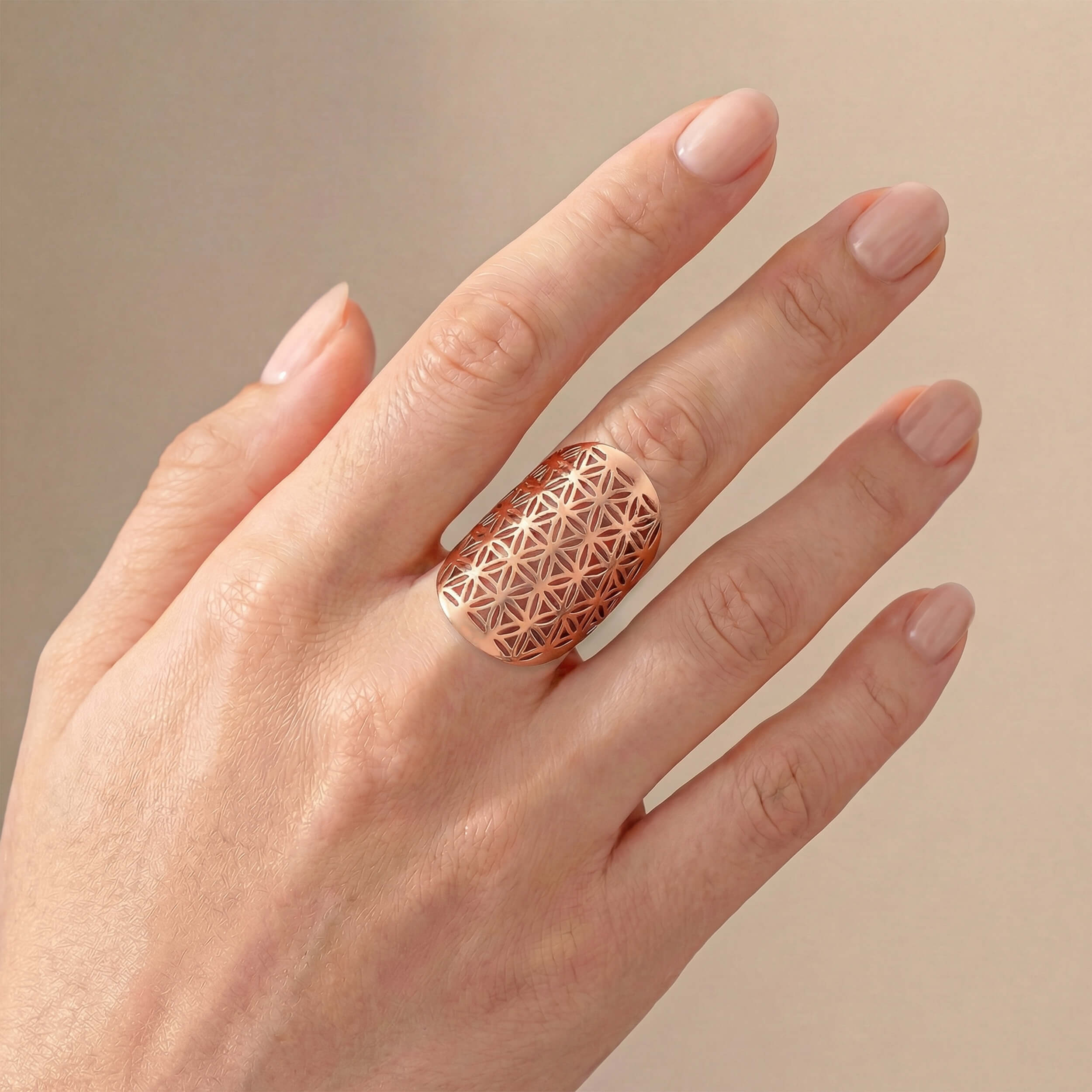 Ring Blume des Lebens Messing