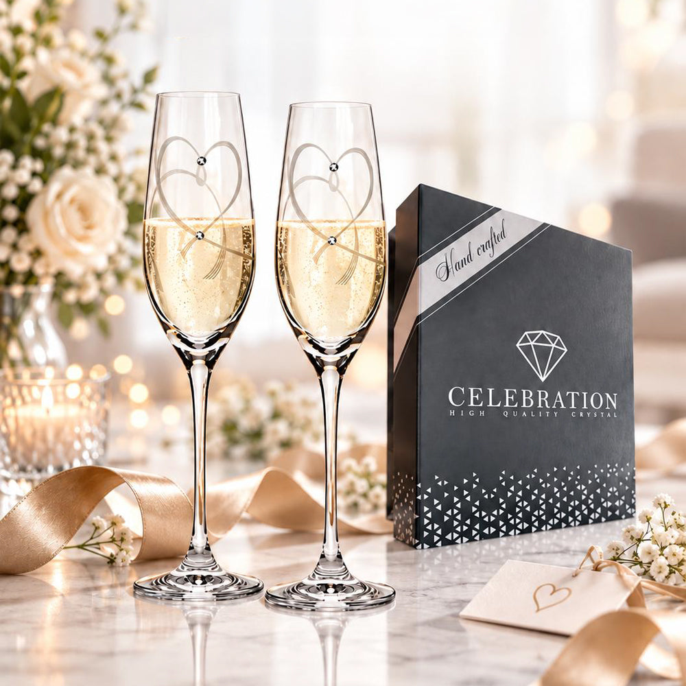 Berndorf Sektgläser mit Herz und Swarovski®-Kristallen (2er Set)