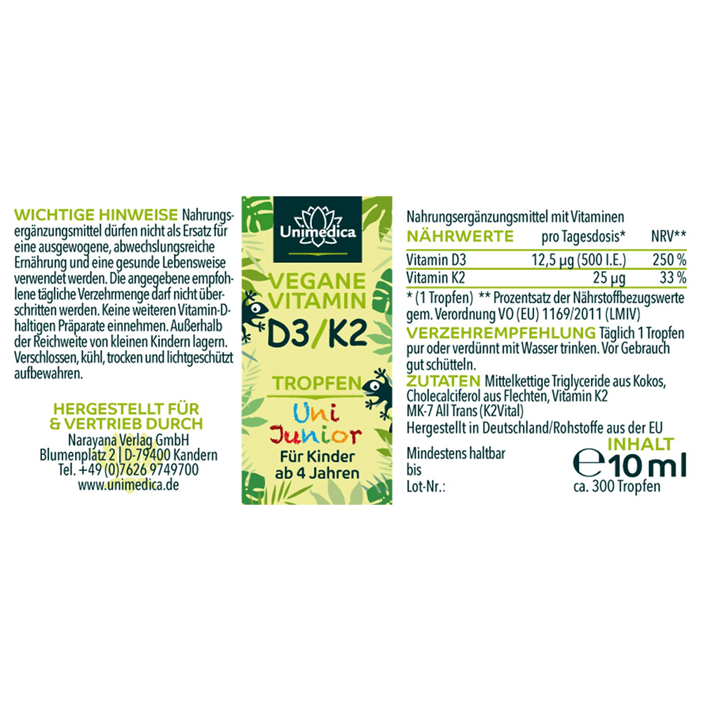 Uni Junior Vitamin D3/K2 Tropfen