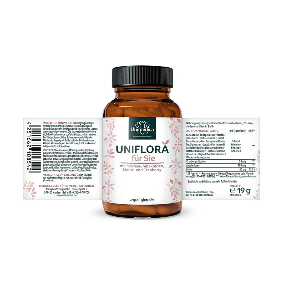 Uniflora für Sie Kapseln mit Biotin und Milchsäurebakterien