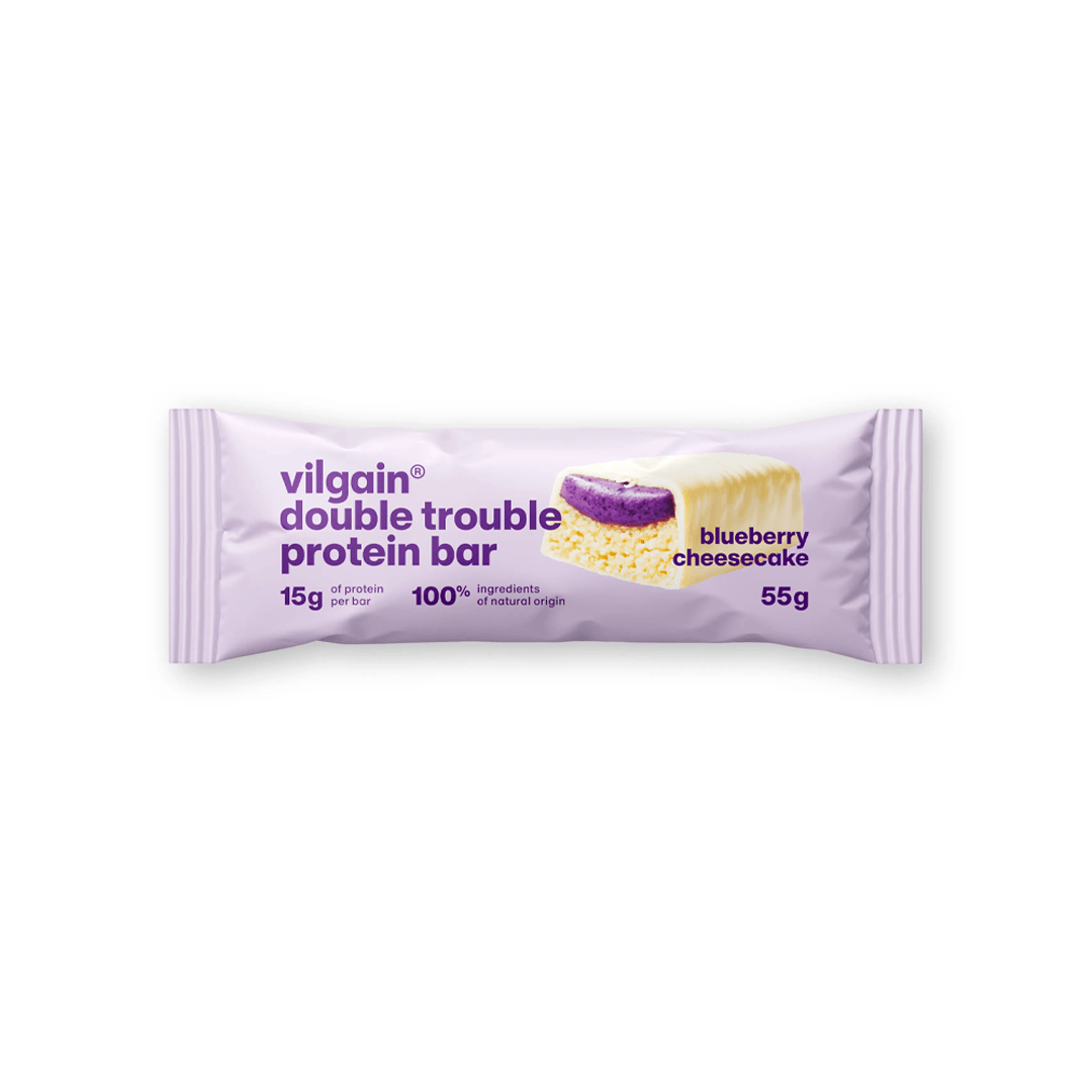 Protein Riegel Double Trouble Heidelbeere-Käsekuchen