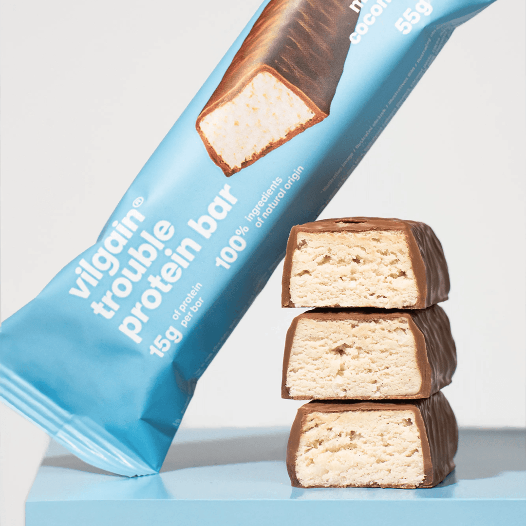 Protein Riegel Double Trouble Kokosnuss mit Milchschokolade