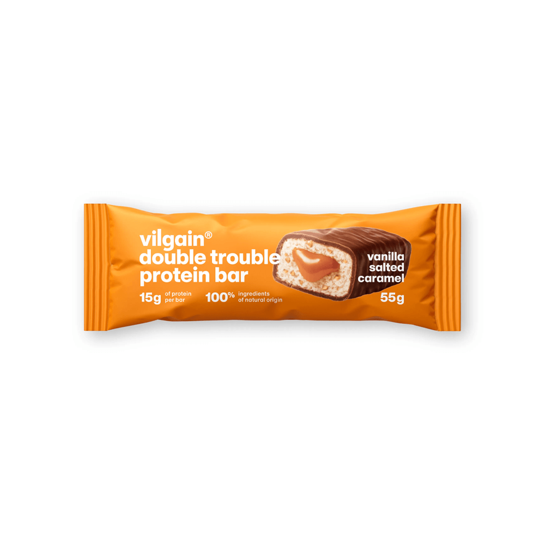 Protein Riegel Double Trouble  Vanille mit gesalzenem Karamell