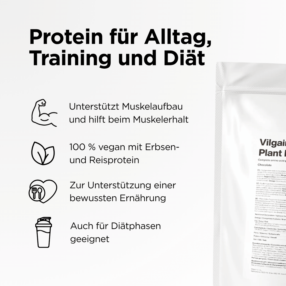 Pflanzliches Protein Schokolade