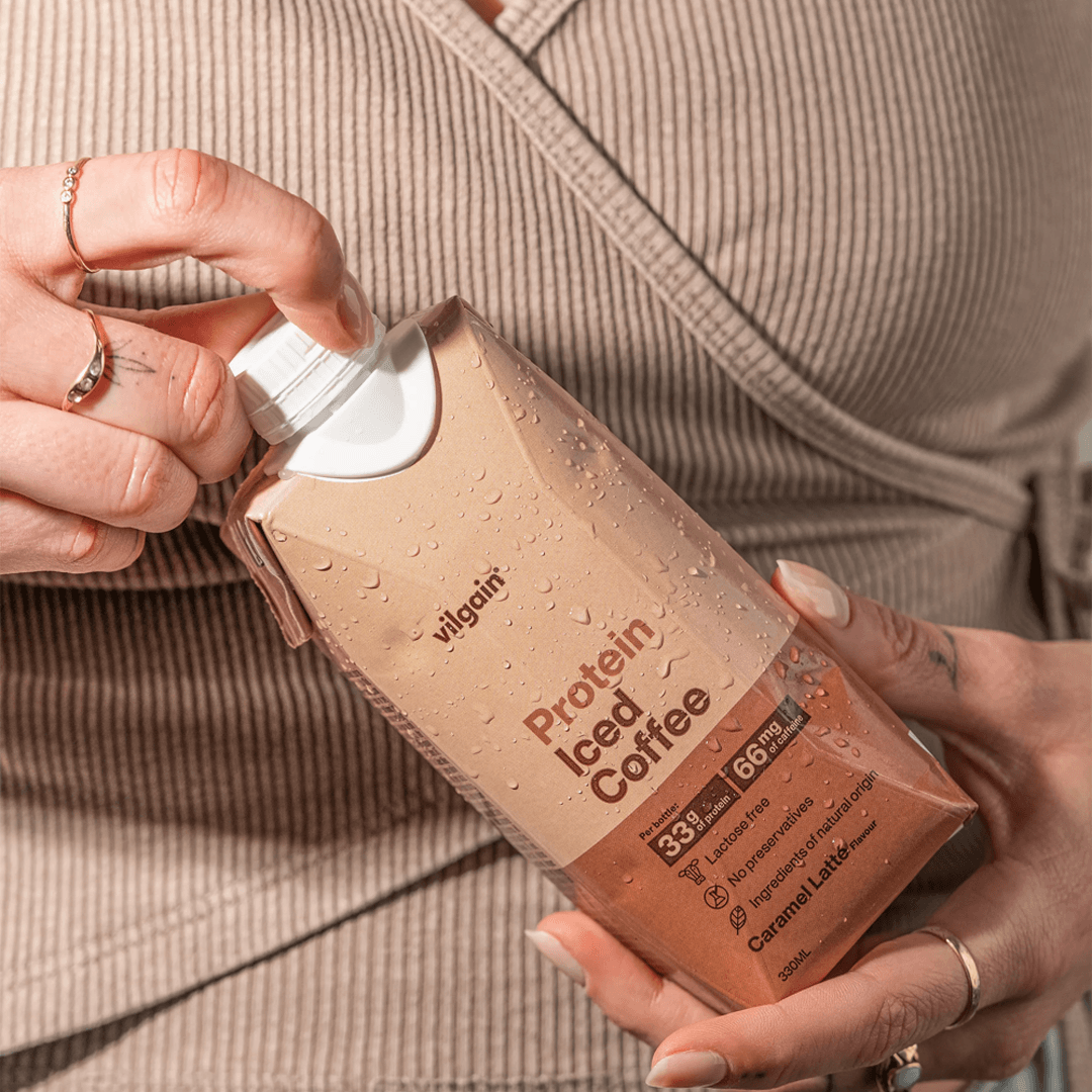 Protein Eiskaffee Karamell Latte