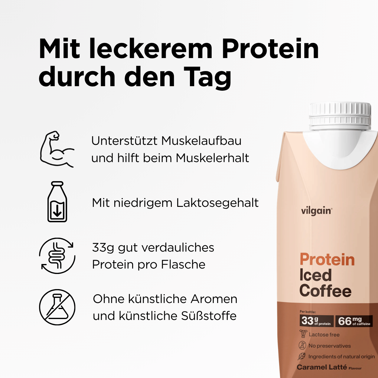 Protein Eiskaffee Karamell Latte
