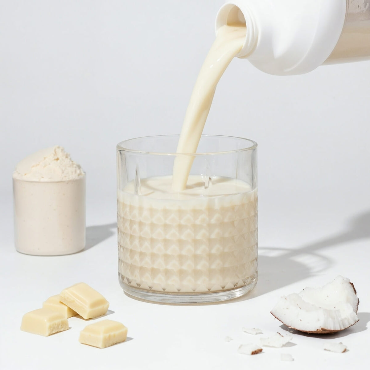Weidemilch Whey Protein Weiße Schokolade und Kokosnuss