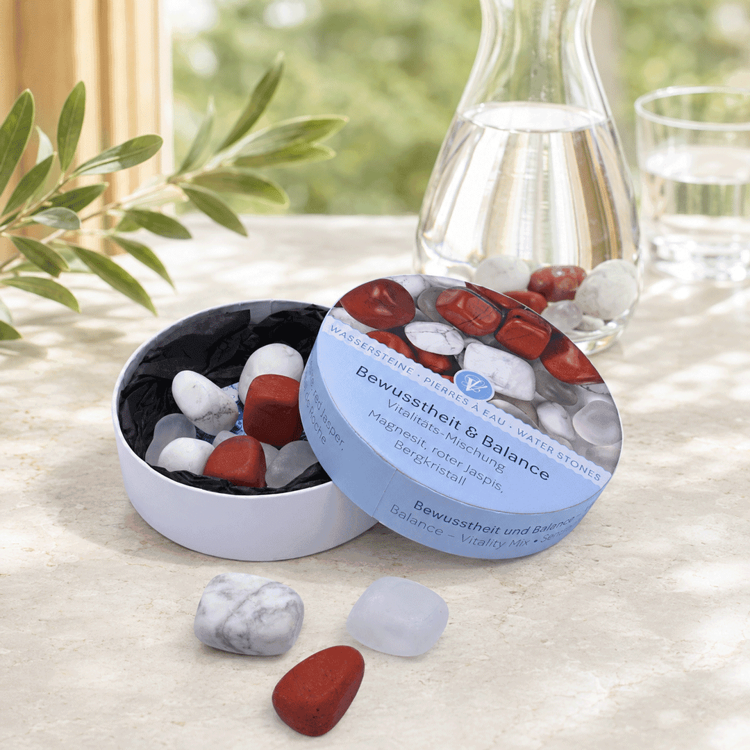 Wassersteine Vitalitätsmischung „Bewusstheit und Balance“ in Geschenkdose