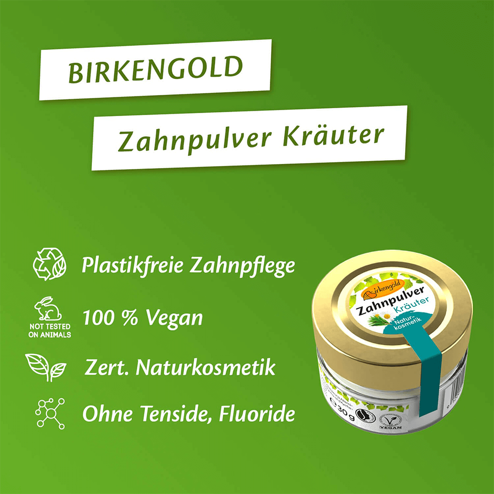 Fluoridfreies Zahnpulver Kräuter