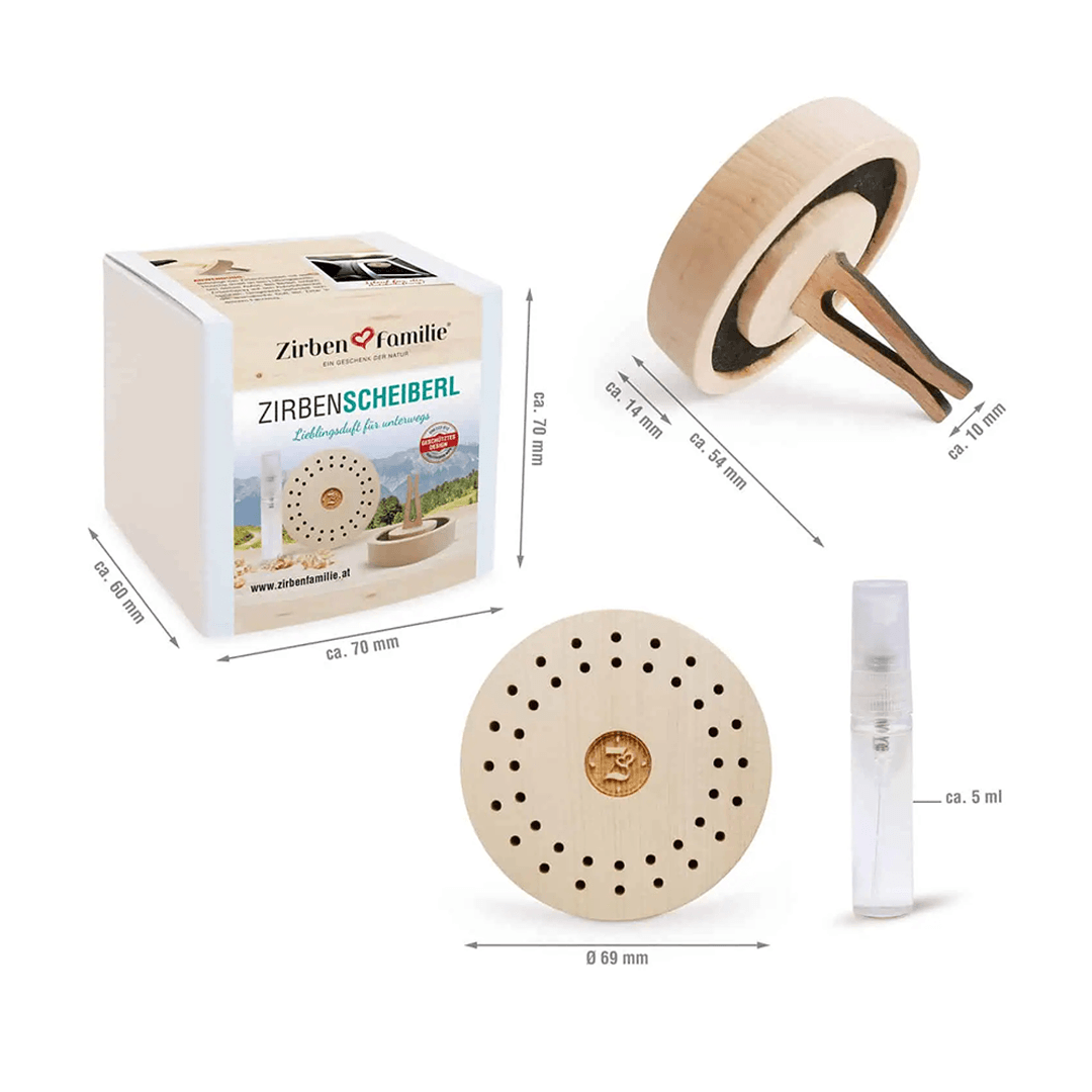 ZirbenScheiberl Autoduftstecker
