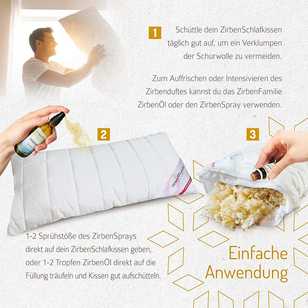 Zirben Schlafkissen 40 x 80 cm