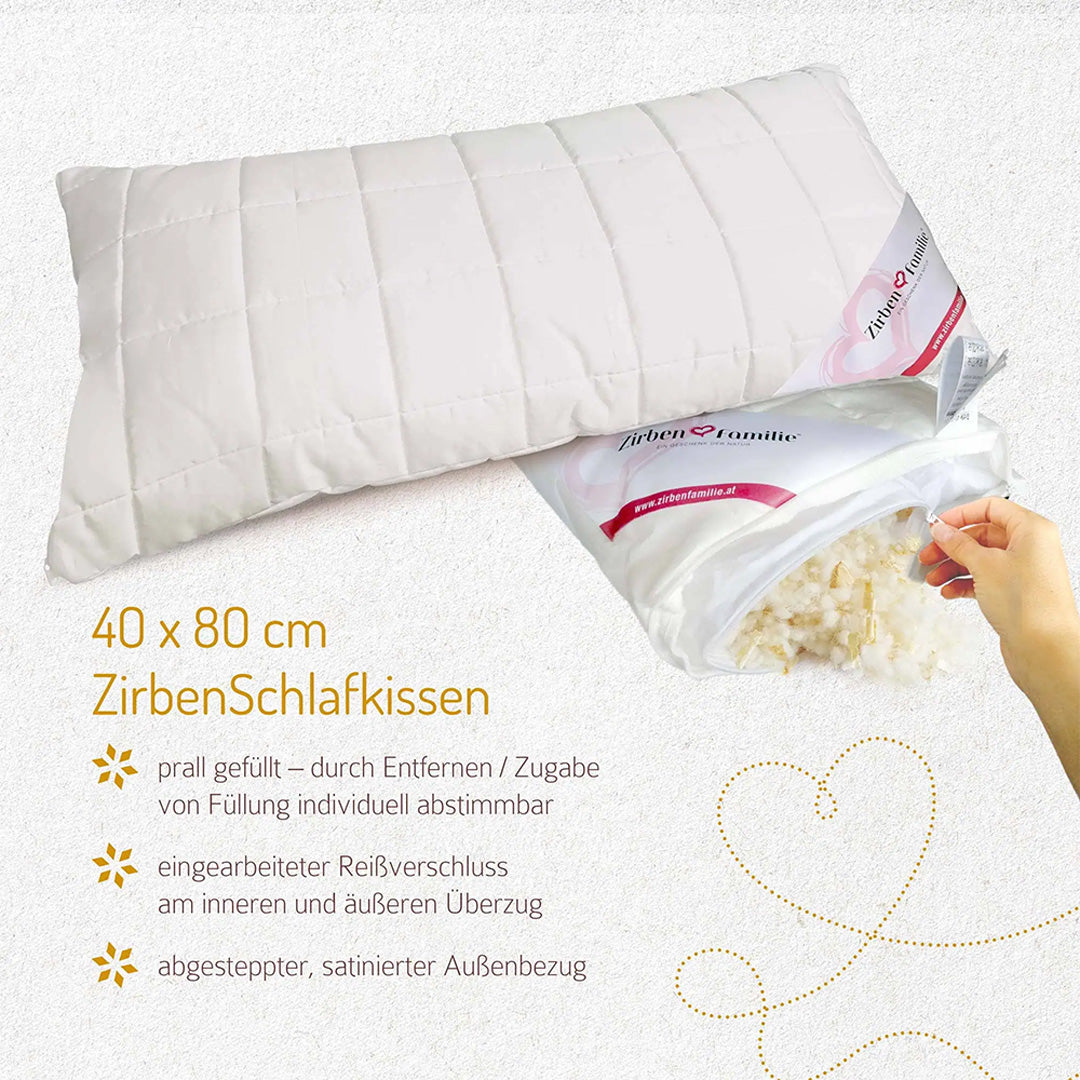 Zirben Schlafkissen 40 x 80 cm