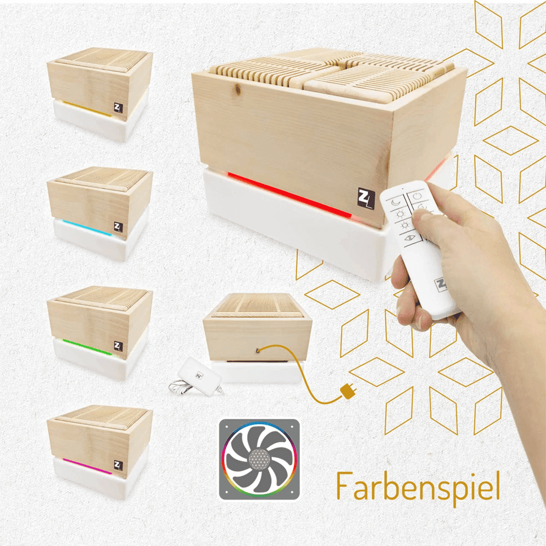 Zirbenlüfter Aura (Cube II Mini) für ein tolles Raumklima
